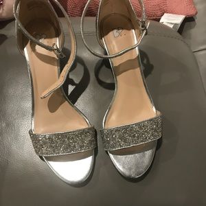 BP silver wedge heels size 9